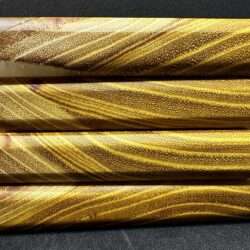 Osage Orange Coaster Set (4) With Gold Gilding and Clear Epoxy 4x4 Inch by Mindful Creations Woodworking