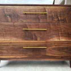 Walnut Dressing Table With Walnut Framed Mirror (Foureyes Furniture Inspired) by Mindful Creations Woodworking