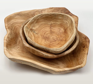 Cedar Live Edge Hand-carved Bowls, Various Sizes by Mindful Creations Woodworking