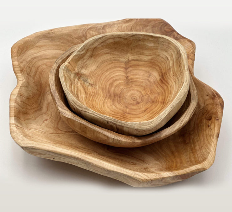 Cedar Live Edge Hand-carved Bowls, Various Sizes by Mindful Creations Woodworking