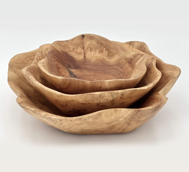 Cedar Live Edge Hand-carved Bowls, Various Sizes by Mindful Creations Woodworking