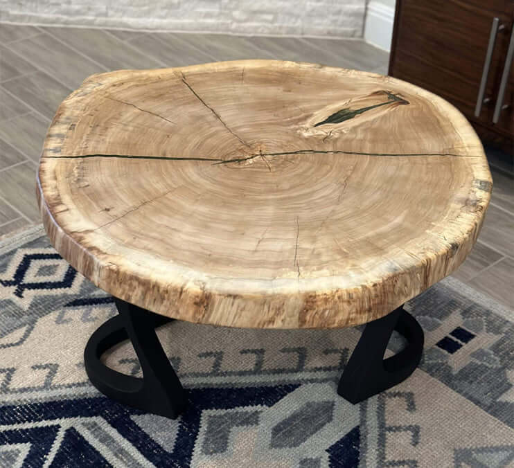 Live Edge Cottonwood Coffee Table — Handmade, 36×36 in. | Rubio Monocoat Finish by Mindful Creations Woodworking