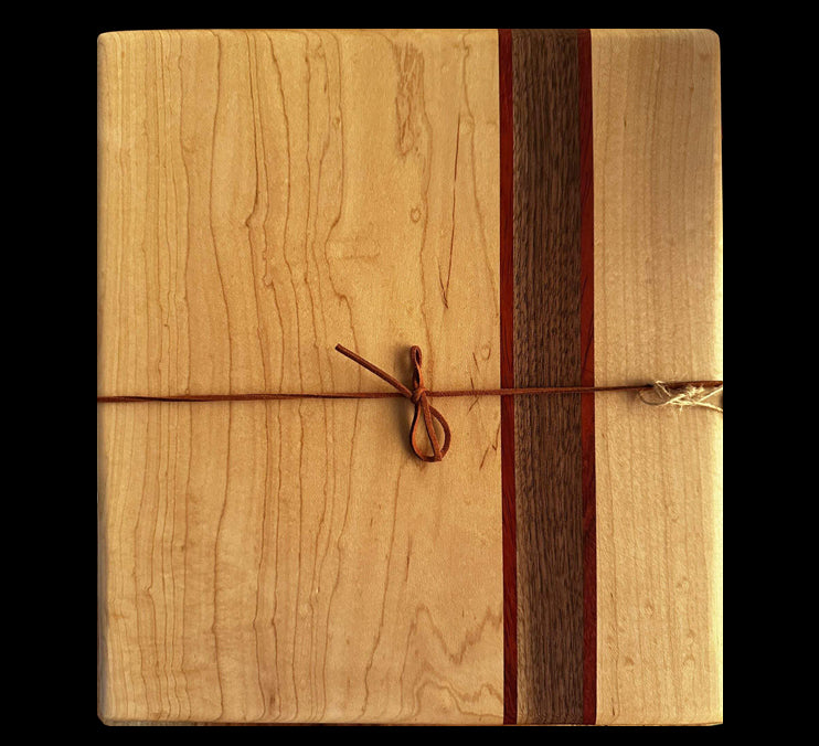 Handmade Maple & Black Walnut Face Grain Cutting Board — Wedding Gift by Mindful Creations Woodworking