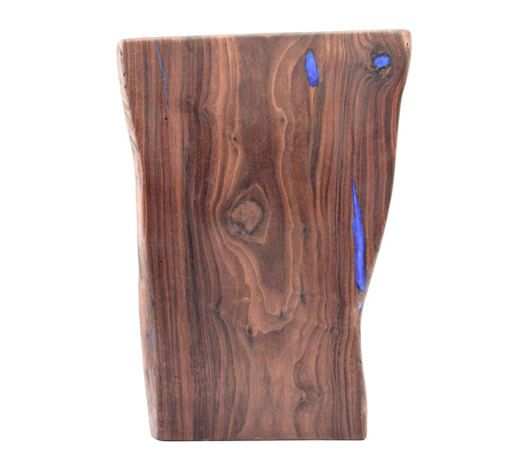 Live Edge Walnut Charcuterie Board With Blue Epoxy for Gaps Filling 20.5x12.5x1.25 Inches by Mindful Creations Woodworking