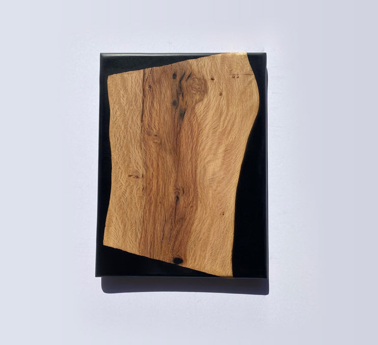 Olive Wood Board With Black Epoxy 12 X 10 X 3/4 Inch by Mindful Creations Woodworking