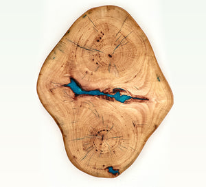 Pecan Live Edge Charcuterie Board/lazy Susan, 17x14x1.5 by Mindful Creations Woodworking