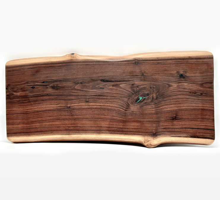 Walnut Live Edge Charcuterie/cutting Board With 6 Cheese Knives Set 29.25x11.5x1 Inch by Mindful Creations Woodworking