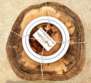 Pecan Live Edge Lazy Susan / Turntable With Food Safe Finishing 17 Inches by Mindful Creations Woodworking