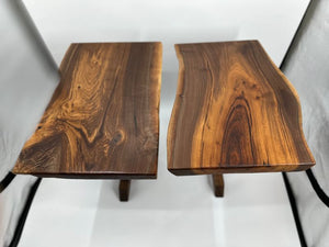 Nakashima Inspired Live Edge Black Walnut Side Table by Mindful Creations Woodworking
