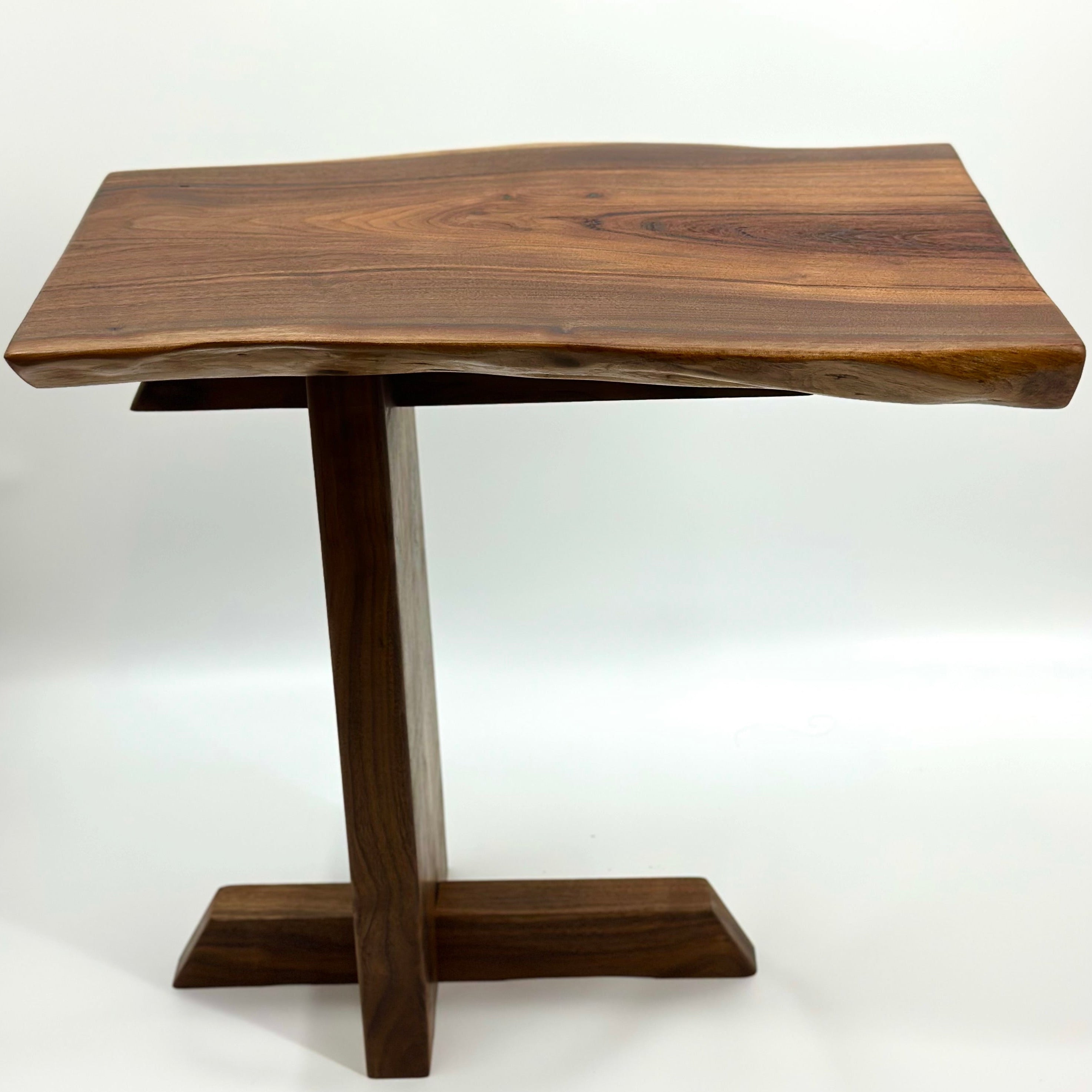 Nakashima Inspired Live Edge Black Walnut Side Table by Mindful Creations Woodworking