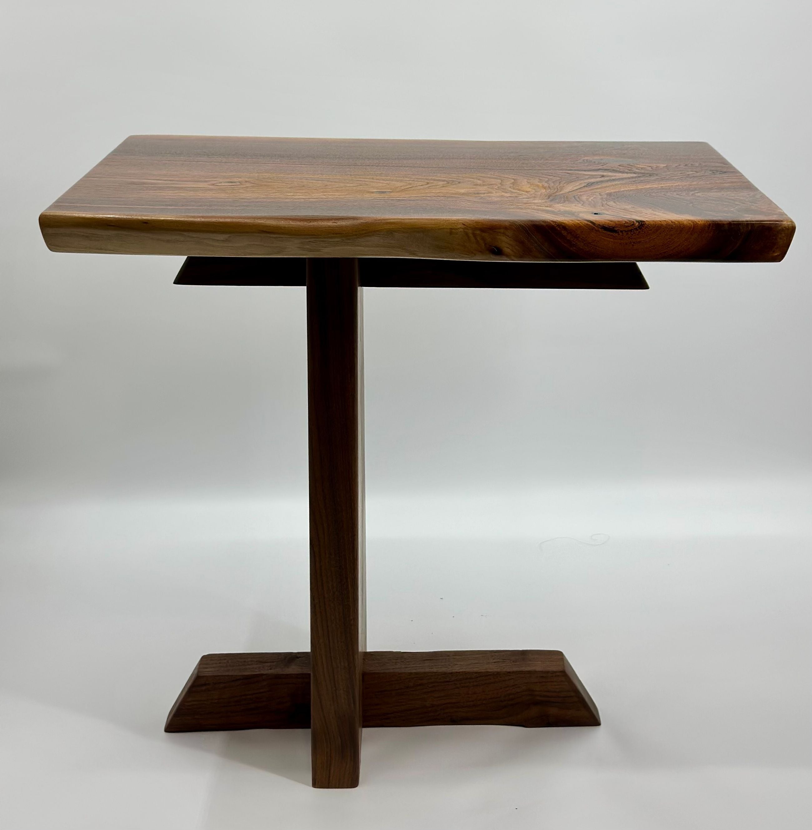 Nakashima Inspired Live Edge Black Walnut Side Table by Mindful Creations Woodworking