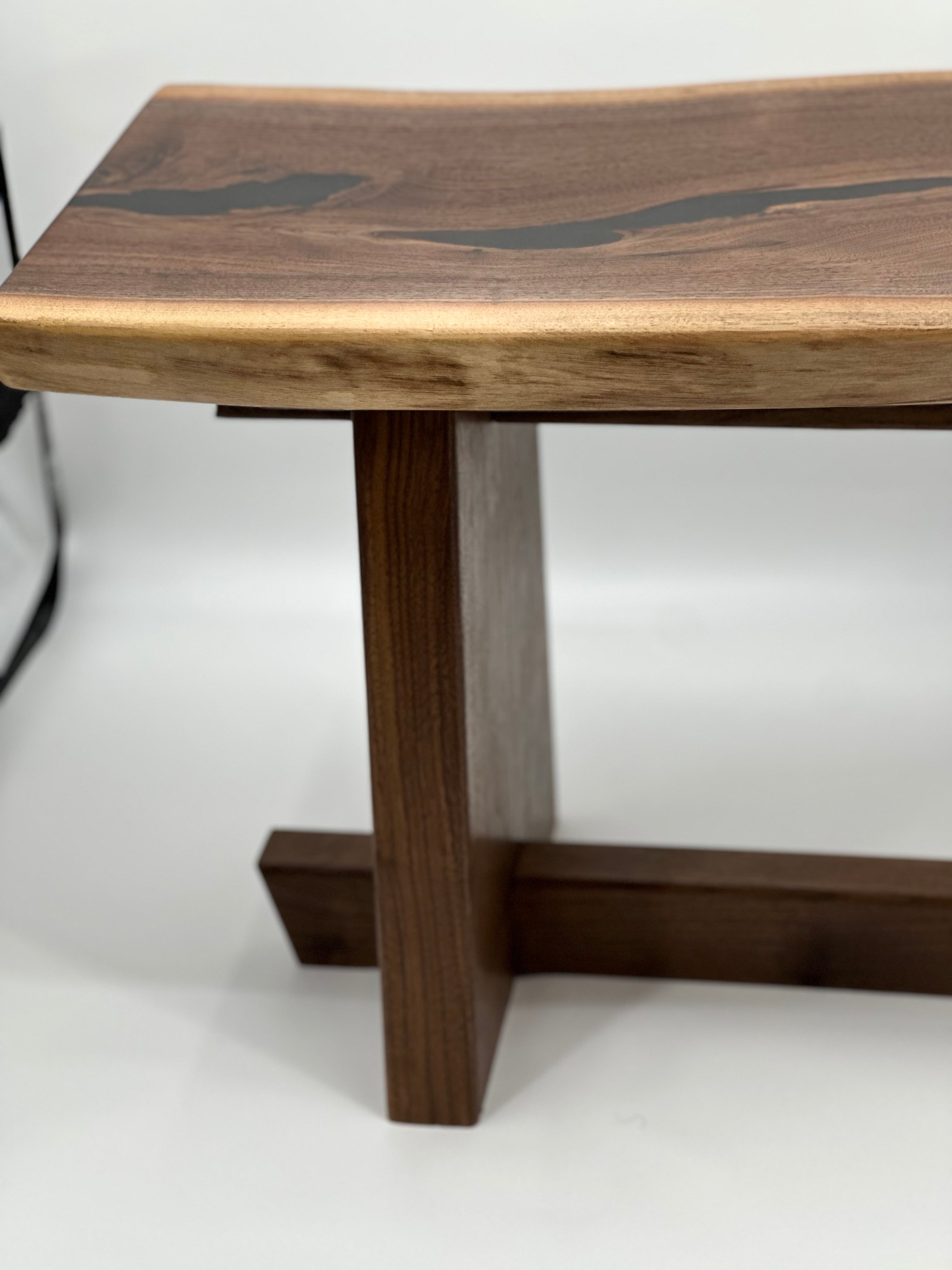 Nakashima Inspired Black Walnut Live Edge Coffee Table by Mindful Creations Woodworking