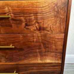 Walnut Dressing Table With Walnut Framed Mirror (Foureyes Furniture Inspired) by Mindful Creations Woodworking
