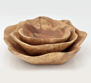 Cedar Live Edge Hand-carved Bowls, Various Sizes by Mindful Creations Woodworking