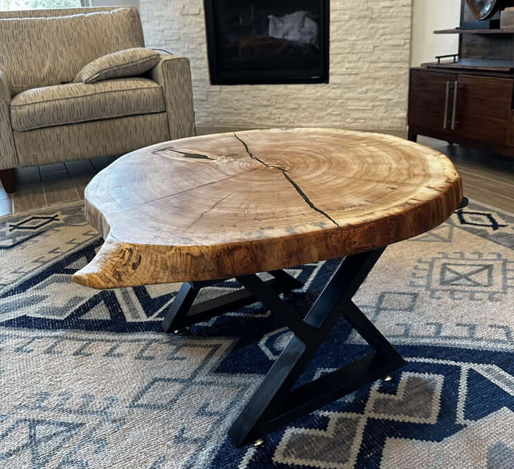 Live Edge Cottonwood Coffee Table — Handmade, 36×36 in. | Rubio Monocoat Finish by Mindful Creations Woodworking
