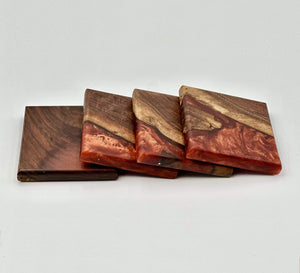 Custom Wooden Epoxy Coasters Finished With Organic Oil by Mindful Creations Woodworking