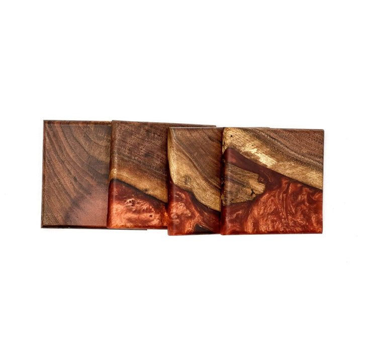 Custom Wooden Epoxy Coasters Finished With Organic Oil by Mindful Creations Woodworking
