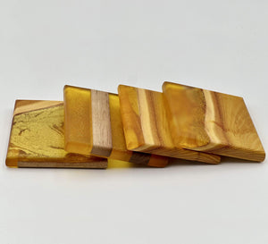 Custom Wooden Epoxy Coasters Finished With Organic Oil by Mindful Creations Woodworking