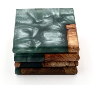 Custom Wooden Epoxy Coasters Finished With Organic Oil by Mindful Creations Woodworking
