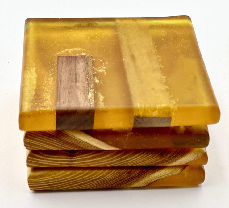 Custom Wooden Epoxy Coasters Finished With Organic Oil by Mindful Creations Woodworking