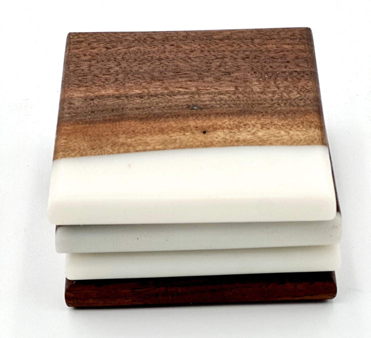 Custom Wooden Epoxy Coasters Finished With Organic Oil by Mindful Creations Woodworking
