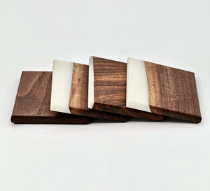 Custom Wooden Epoxy Coasters Finished With Organic Oil by Mindful Creations Woodworking