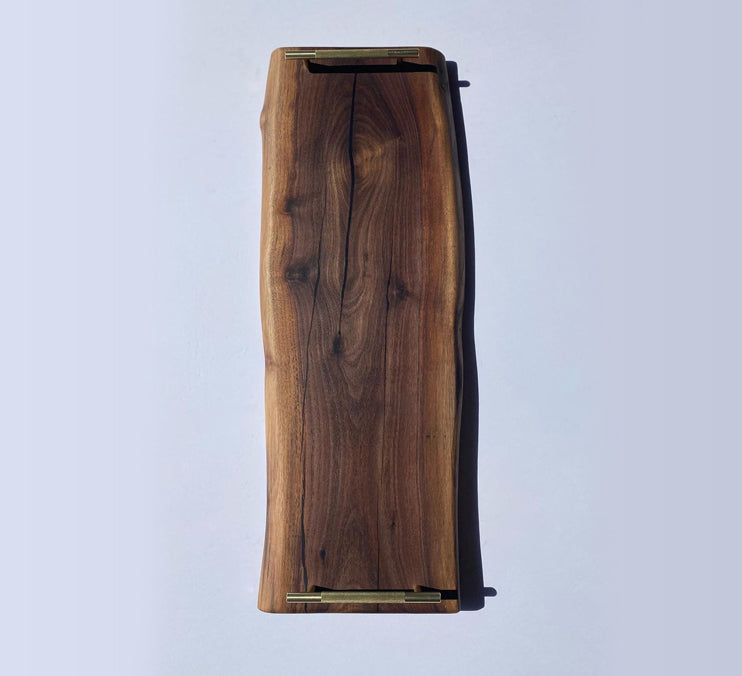 Live Edge Black Walnut Charcuterie Board 18x11x3/4 Inch by Mindful Creations Woodworking