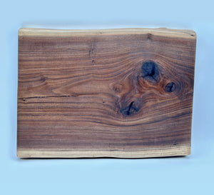 Live Edge Walnut Charcuterie Board With 6 Cheese Knives Set 19x12.5x1 1/4 Inch by Mindful Creations Woodworking