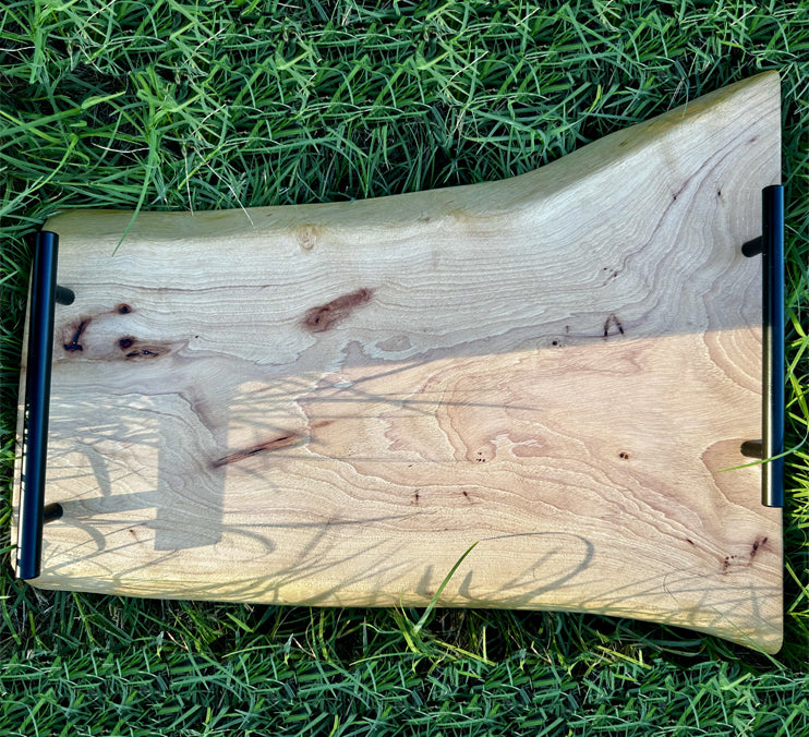 Pecan Live Edge Charcuterie Board/ Tray by Mindful Creations Woodworking