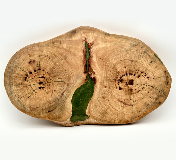 Pecan Live Edge Charcuterie Board/lazy Susan, 17x14x1.5 by Mindful Creations Woodworking