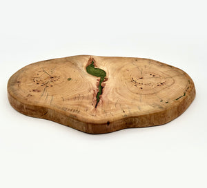 Pecan Live Edge Charcuterie Board/lazy Susan, 17x14x1.5 by Mindful Creations Woodworking