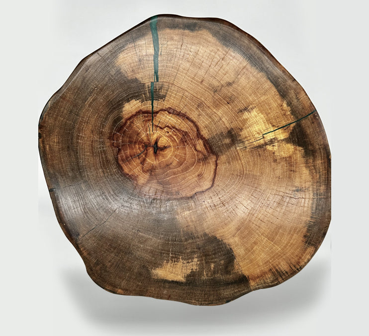 Pecan Live Edge Tables With 16 Inch Hairpin Legs by Mindful Creations Woodworking
