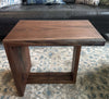 Walnut Waterfall Side Table With Transparent Blue Epoxy Tinge (Blacktail Studio Inspired) by Mindful Creations Woodworking