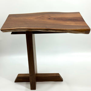 Nakashima Inspired Live Edge Black Walnut Side Table by Mindful Creations Woodworking