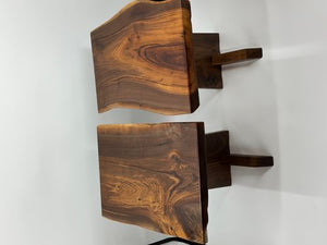 Nakashima Inspired Live Edge Black Walnut Side Table by Mindful Creations Woodworking