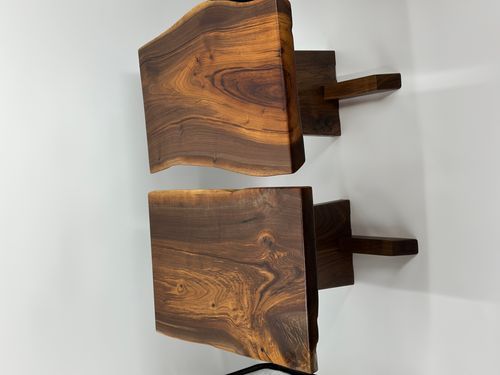 Nakashima Inspired Live Edge Black Walnut Side Table by Mindful Creations Woodworking