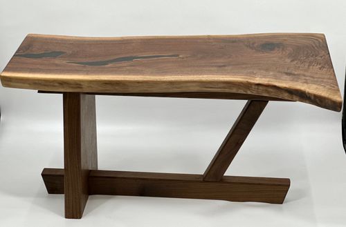 Nakashima Inspired Black Walnut Live Edge Coffee Table by Mindful Creations Woodworking