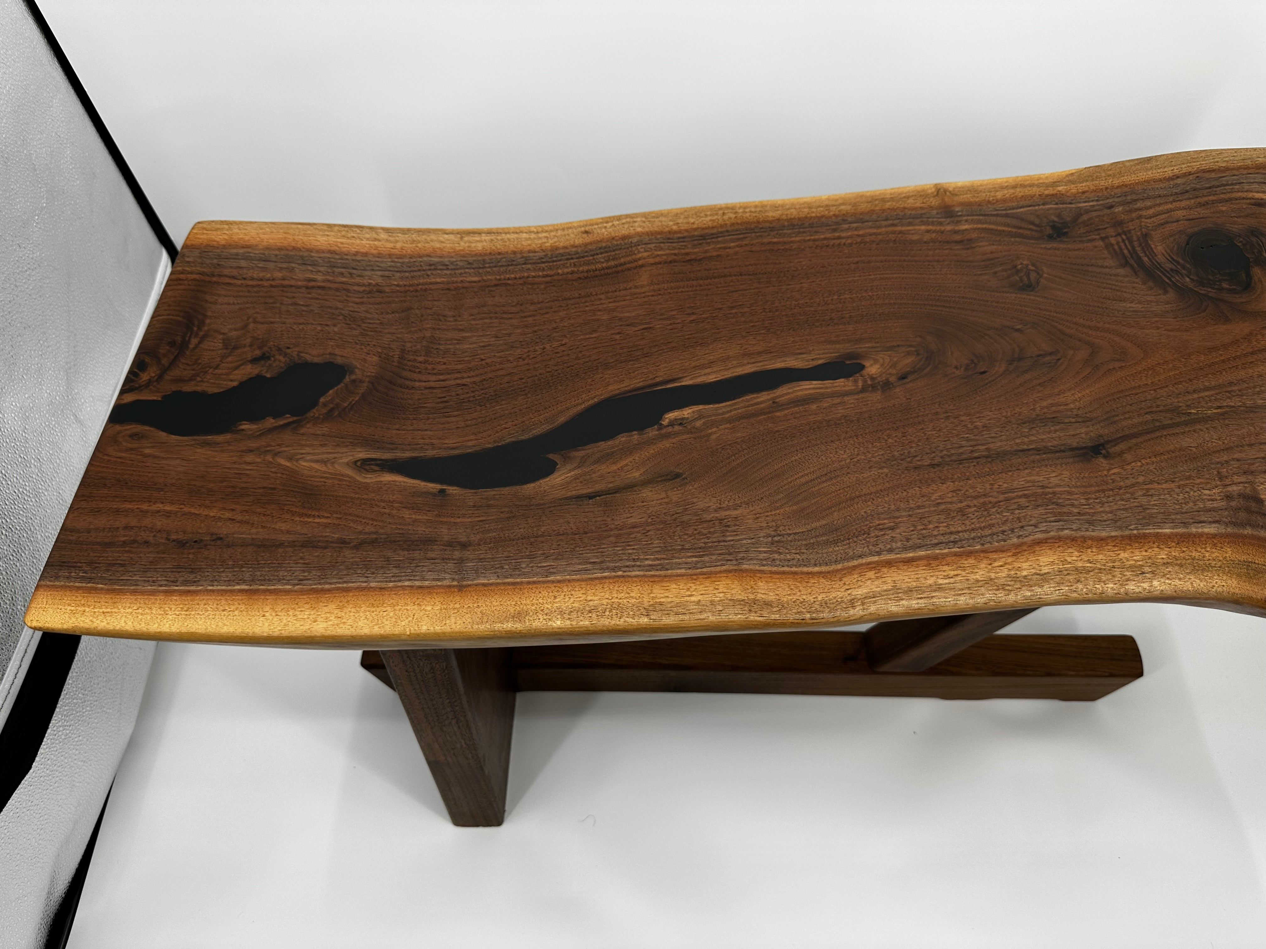 Nakashima Inspired Black Walnut Live Edge Coffee Table by Mindful Creations Woodworking