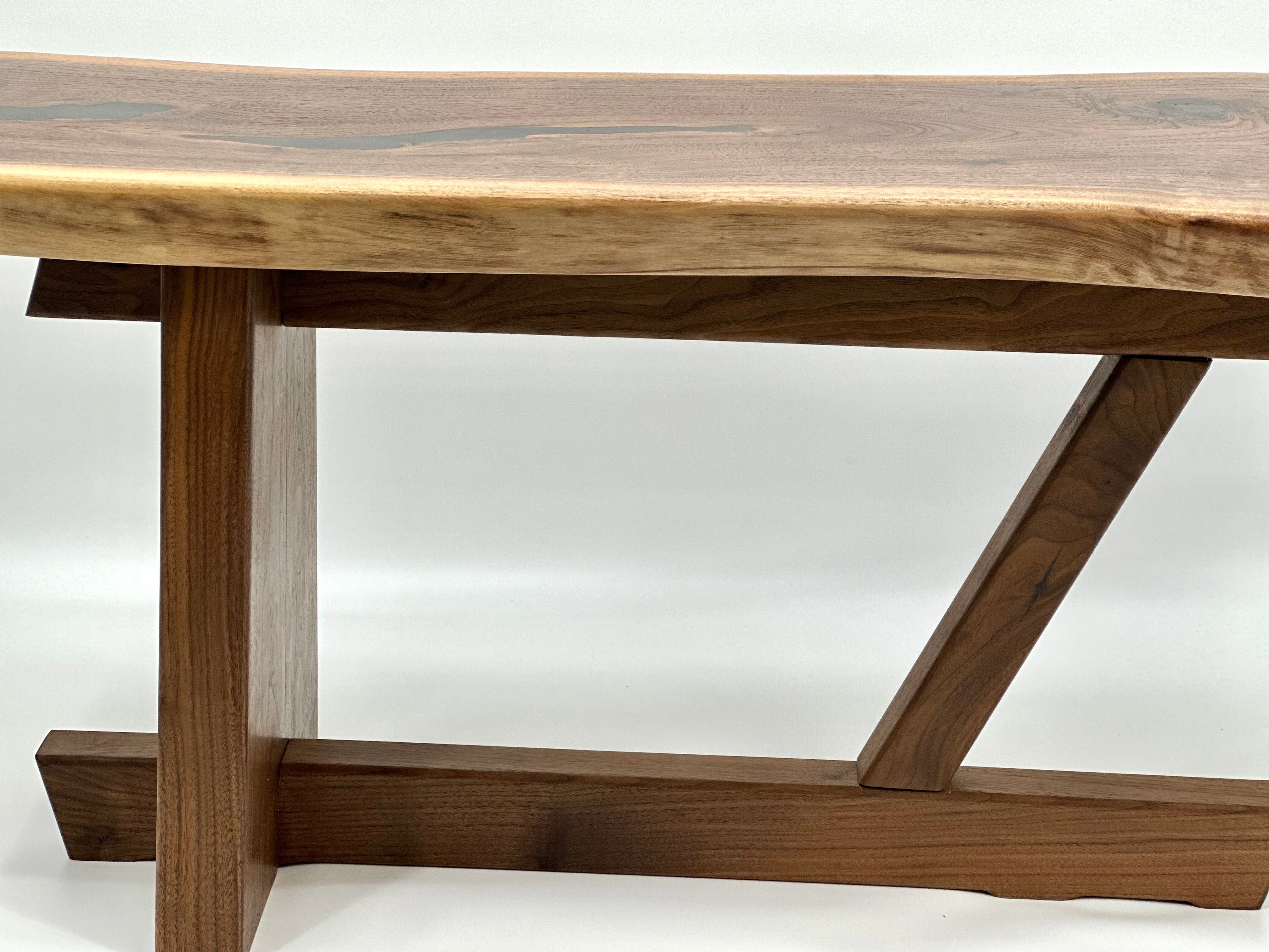Nakashima Inspired Black Walnut Live Edge Coffee Table by Mindful Creations Woodworking