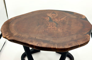 Live Edege Black Walnut Coffee Table With Black Epoxy by Mindful Creations Woodworking